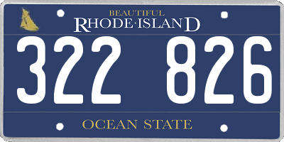 RI license plate 322826