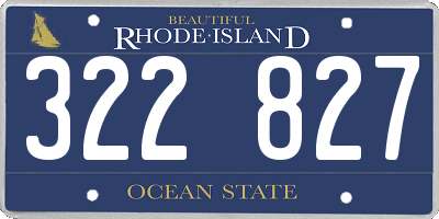 RI license plate 322827