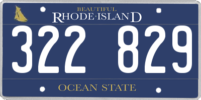 RI license plate 322829