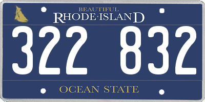 RI license plate 322832