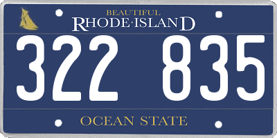RI license plate 322835