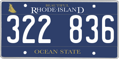 RI license plate 322836