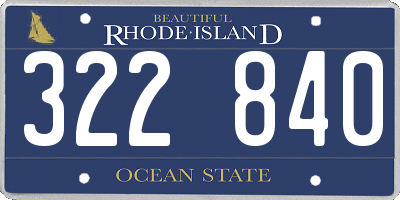 RI license plate 322840
