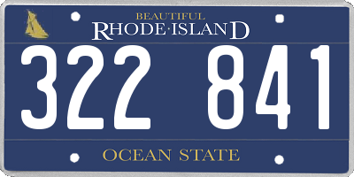 RI license plate 322841