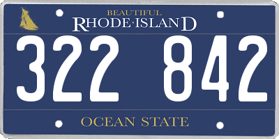 RI license plate 322842