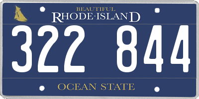 RI license plate 322844