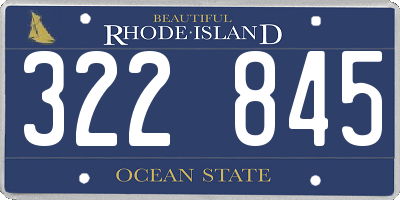 RI license plate 322845