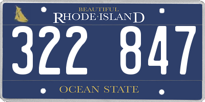 RI license plate 322847