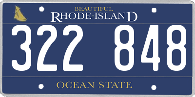 RI license plate 322848