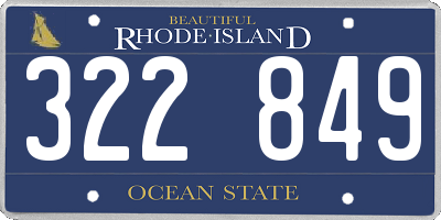RI license plate 322849
