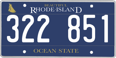 RI license plate 322851