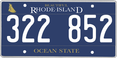RI license plate 322852