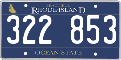 RI license plate 322853