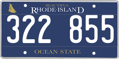 RI license plate 322855