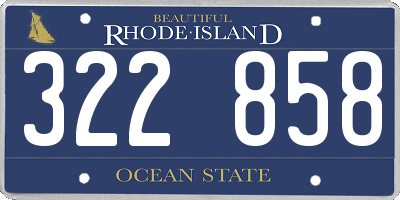 RI license plate 322858