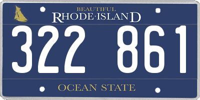 RI license plate 322861