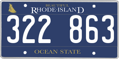 RI license plate 322863
