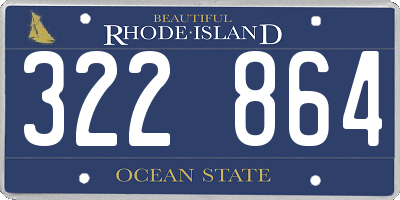 RI license plate 322864