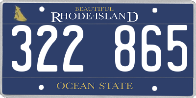 RI license plate 322865