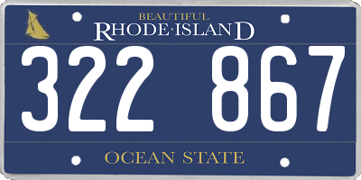 RI license plate 322867