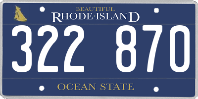 RI license plate 322870