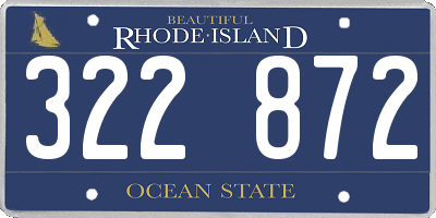 RI license plate 322872