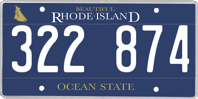 RI license plate 322874