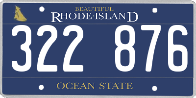 RI license plate 322876