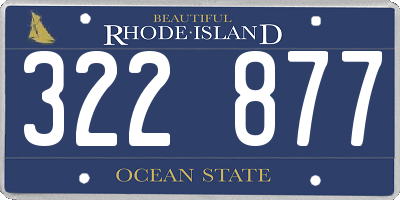 RI license plate 322877