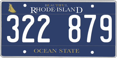 RI license plate 322879