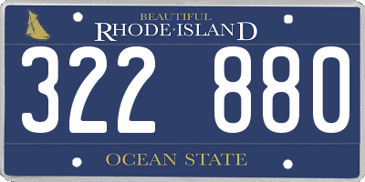 RI license plate 322880