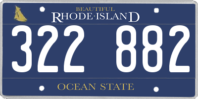 RI license plate 322882
