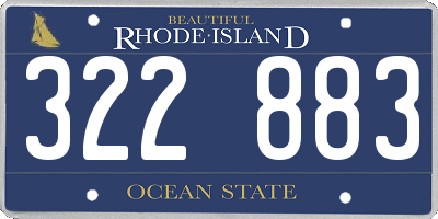RI license plate 322883