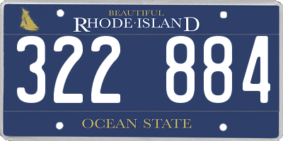 RI license plate 322884