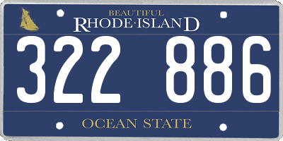 RI license plate 322886