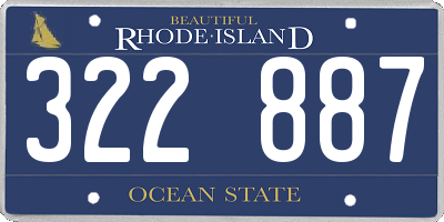 RI license plate 322887