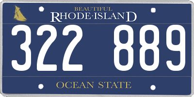 RI license plate 322889