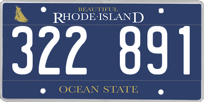 RI license plate 322891