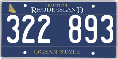 RI license plate 322893