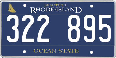 RI license plate 322895