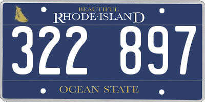 RI license plate 322897