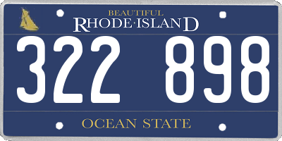 RI license plate 322898