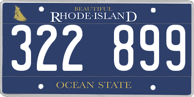 RI license plate 322899