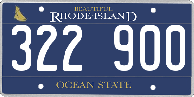 RI license plate 322900