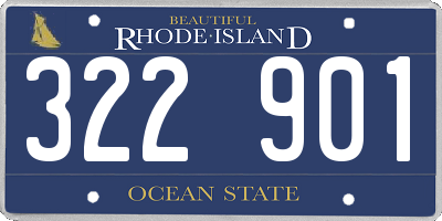 RI license plate 322901