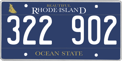 RI license plate 322902