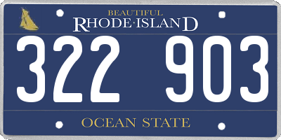 RI license plate 322903