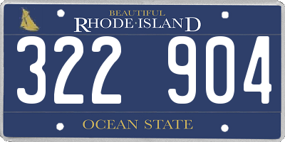 RI license plate 322904