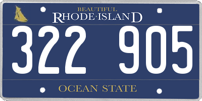 RI license plate 322905