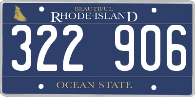 RI license plate 322906